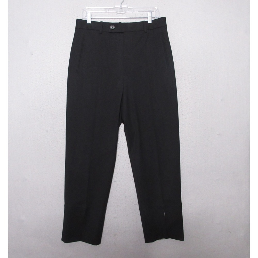 Helmut Lang Pants Women 10 Black Virgin Wool Slit Contemporary‎ Capsule Wardrobe